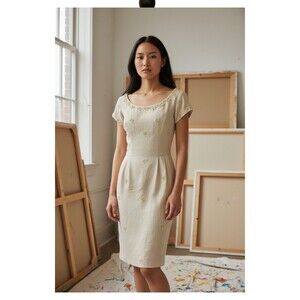 Vintage Abe Schrader Dress Womens S Wiggle Pencil Mod Holiday VTG